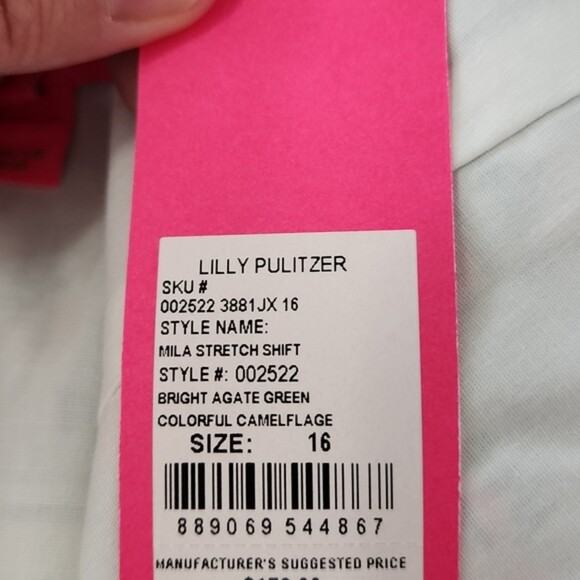 Lilly Pulitzer Mila Stretch Shift Dress, Agate Green, Size 16, NWT - Picture 10 of 12